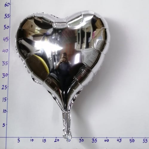 بالون هيليوم قلب فضي سادة 5E/100