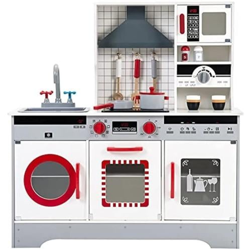 مجموعة ألعاب مطبخ خشبية أوربية كبيرة تفاعلية للأطفال/ 05506