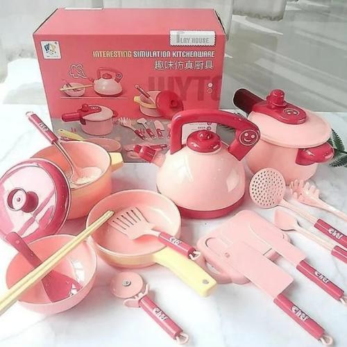 أواني مطبخية للأطفال لون وردي/ 05609 old pink