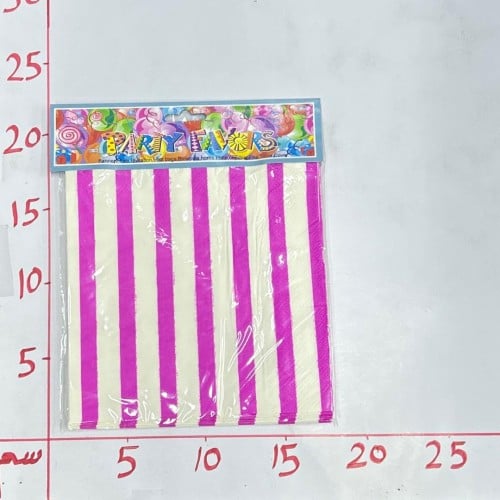 مناديل حفلة مخطط فوشي وأبيض