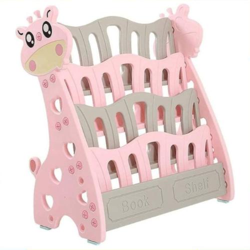 مكتبة رفوف بتصميم زرافة وردي بلاستيك / 04403