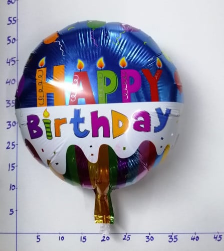 بالون هيليوم happy birthday ازرق ( رقم 3 )