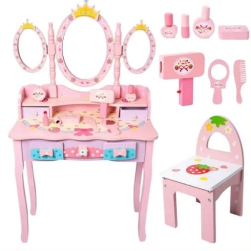 تسريحة خشبية بناتية مع مقعد جلوس للأطفال/ 05803