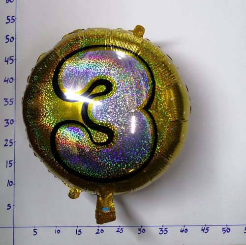 بالون هيليوم رقم 3 ذهبي 7E/100