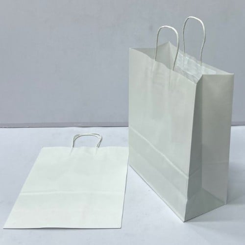 كيس هدايا ورق أبيض وسط (25×12×33)