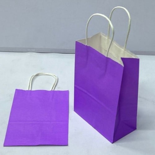 كيس هدايا ورق بنفسجي فاتح  صغير (15×8×21)