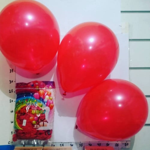 بالون أحمر سادة 100حبة (مقاس 12بوصة)  وزنه 2.8 جرام/100 8B