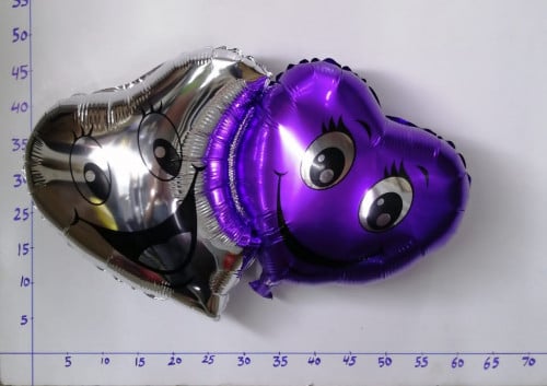 بالون هيليوم قلبين سمايل بنفسجي ( رقم 2 )