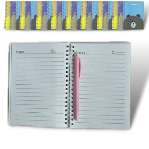 12 حبة نوتة سلك مع قلم