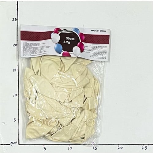 بالون أبيض 50 حبة (مقاس 12بوصة )  وزنه 3.2جرام  12A/100