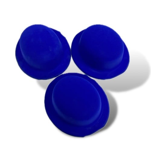 12 حبة قبعة قطيفة بلاستيك أزرق