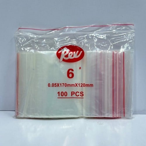 أكياس نايلون قفل رقم (6) مقاس 17×12 سم