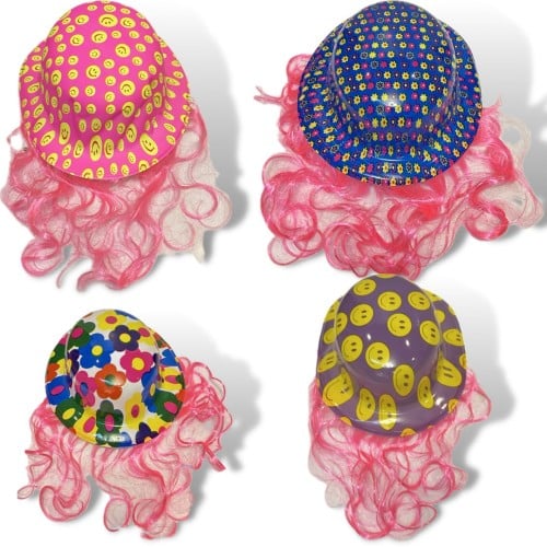 12 حبة قبعة شعر وردي