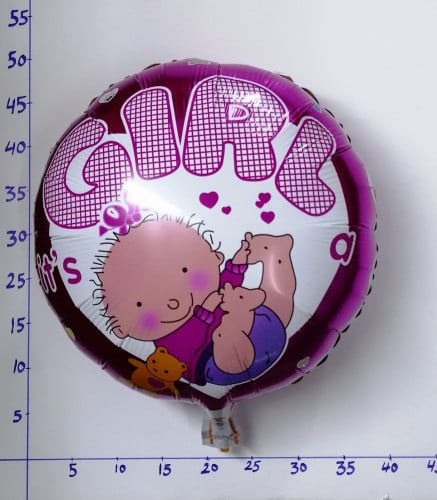 بالون هيليوم مواليد بناتي ( رقم 5 )