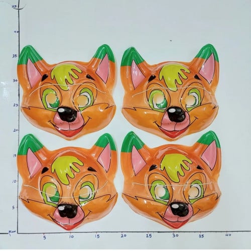 قناع وجه بلاستيك ثعلب بني