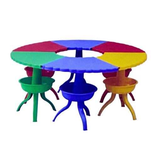 مجموعة طاولة بلاستيكية دائرية ملونة / 05104