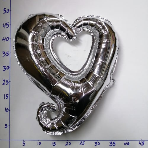 بالون هيليوم قلب مجوف فضي 7E/100