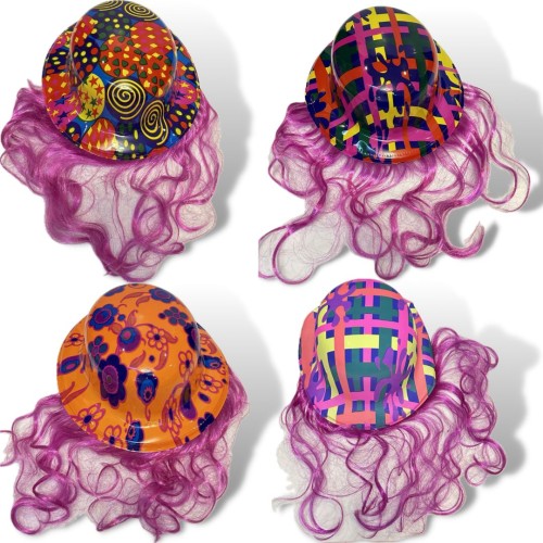 12 حبة قبعة شعر فوشي