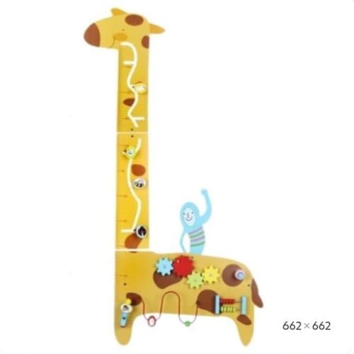 لعبة مونتيسوري جدارية خشبية بتصميم زرافة / 05403