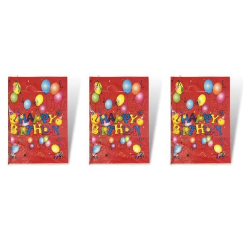 12 كيس هدايا نايلون خفيف هابي بيرث دي أحمر