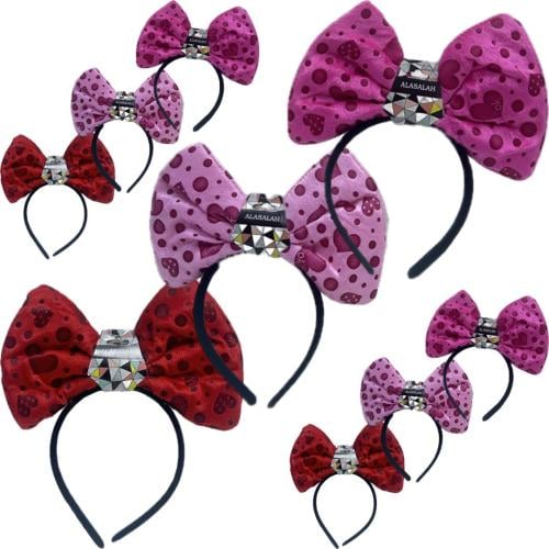 طوق ميكي منقط وقلوب قطيفة 12C