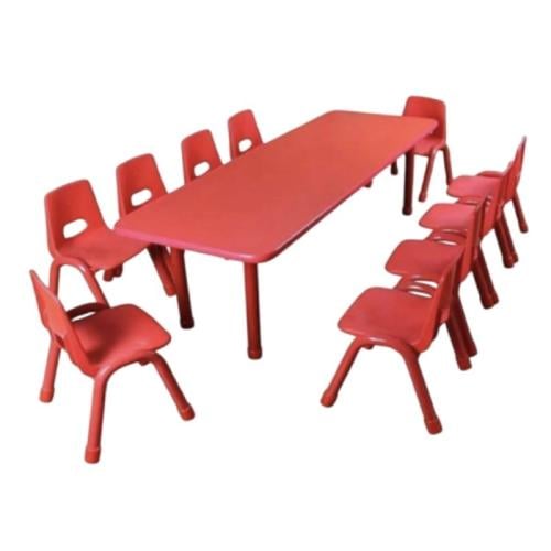 طاولة مستطيلة خشبية قوائم حديد / 04910