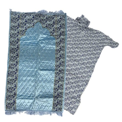 طقم سجادة مبطنة بإسفنج خفيف مع شرشف ثوب قطن بارد بكم ومطاط