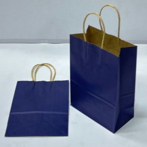 كيس هدايا ورق كحلي صغير (15×8×21)