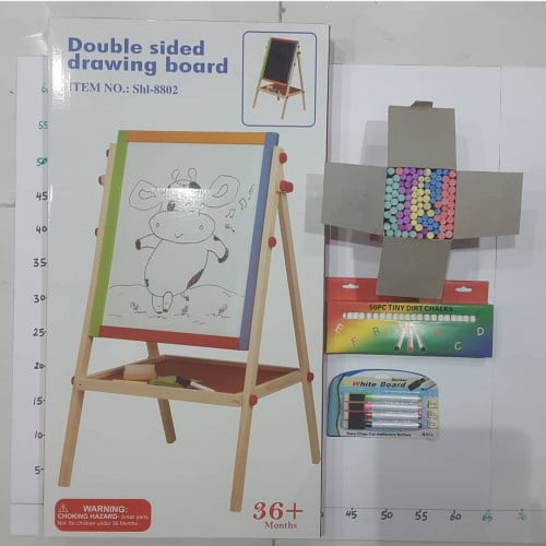 سبورة خشبي مع علبتين طباشير و طقم اقلام سبورة3E