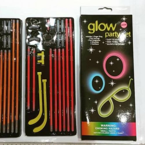 طقم نظارة مع أساور وخاتم ألوان لاتضيئ 19B