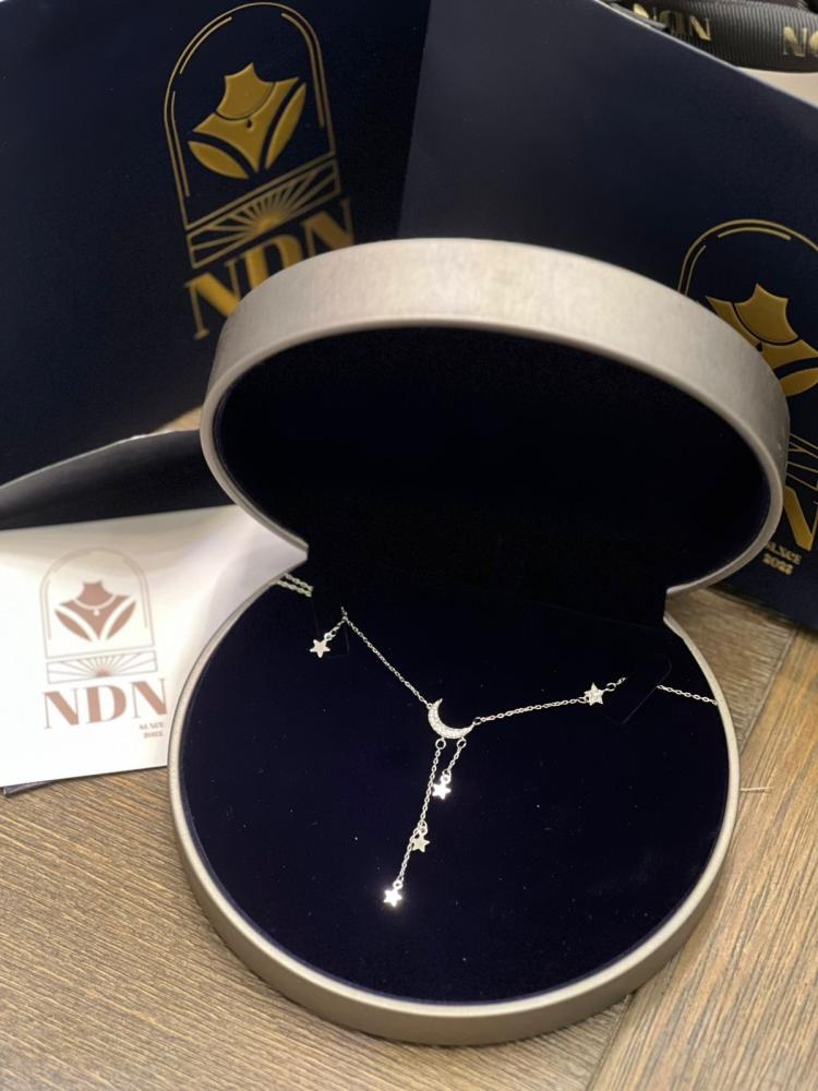 قلادة نجوم وقمر فضة استرلينة عيار 925