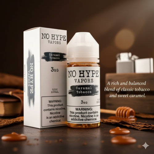 Flavored Vape No Hype Caramel Tobacco E-Liquid - 100mL Premium Vape Hype  Vapors Australia