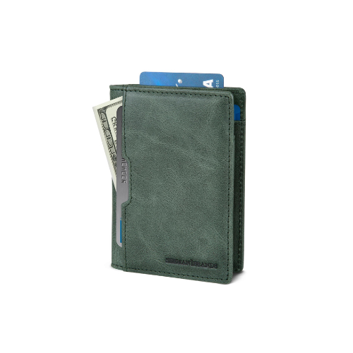 محفظة بطاقات سيرمان براند SermanBrand الامريكية من الجلد الاصلي مع شريط سحب البطاقات