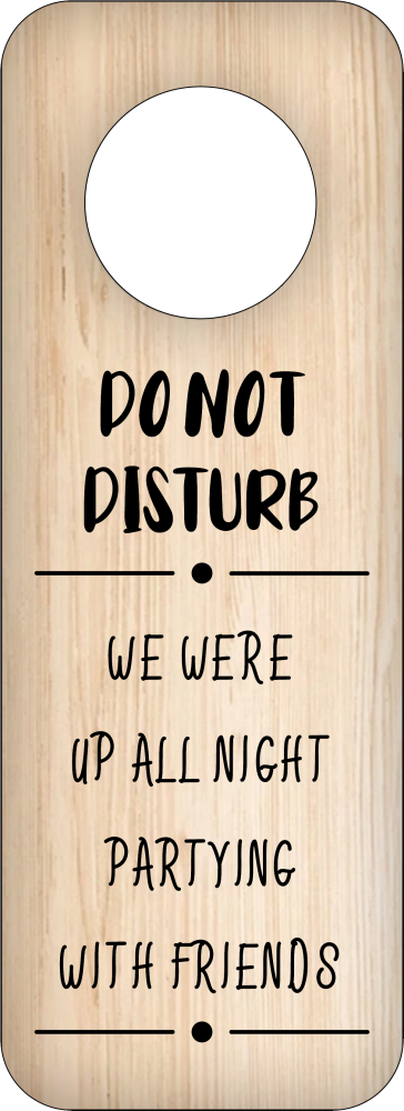 DO NOT DISTURB WE WERE UP ALL NIGHT PARTYING WITH FRIENDS