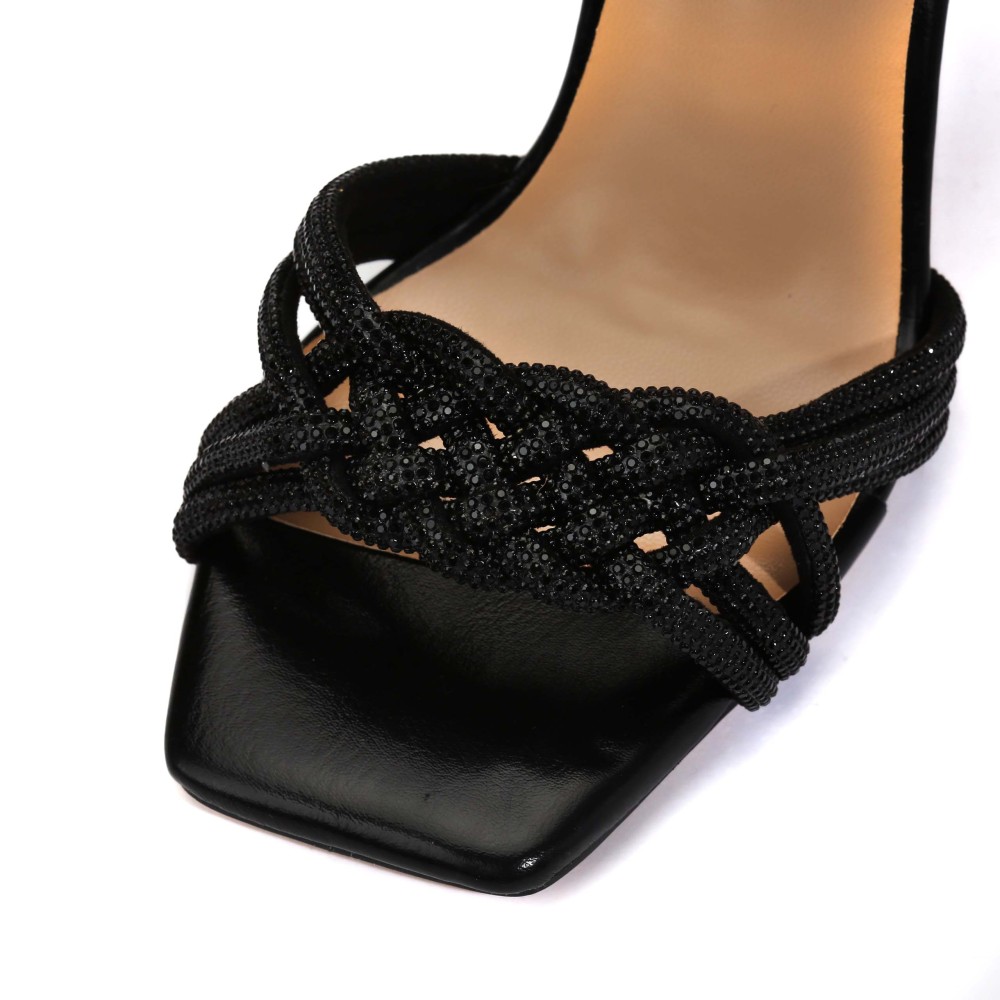 Black closed toe sandals sales