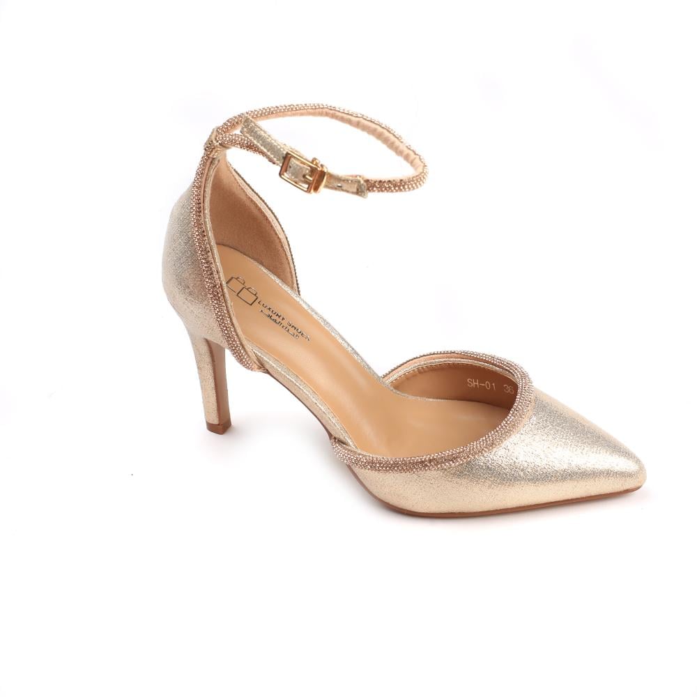 Rose gold leather heel The luxury shoe