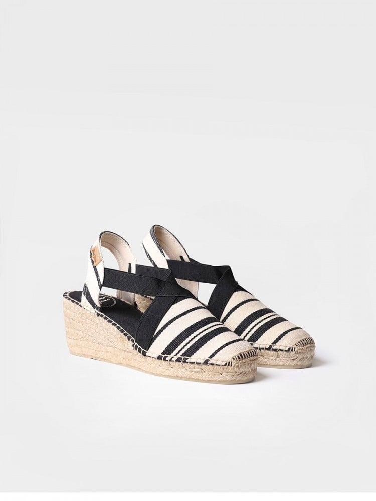 Black and white striped hot sale espadrilles