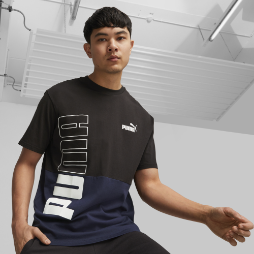 PUMA POWER Colorblock Tee PUMA Black-PUM
