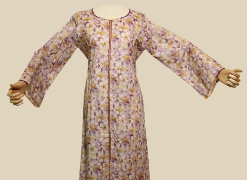جلابية قطن تطريز يدوي قيطان