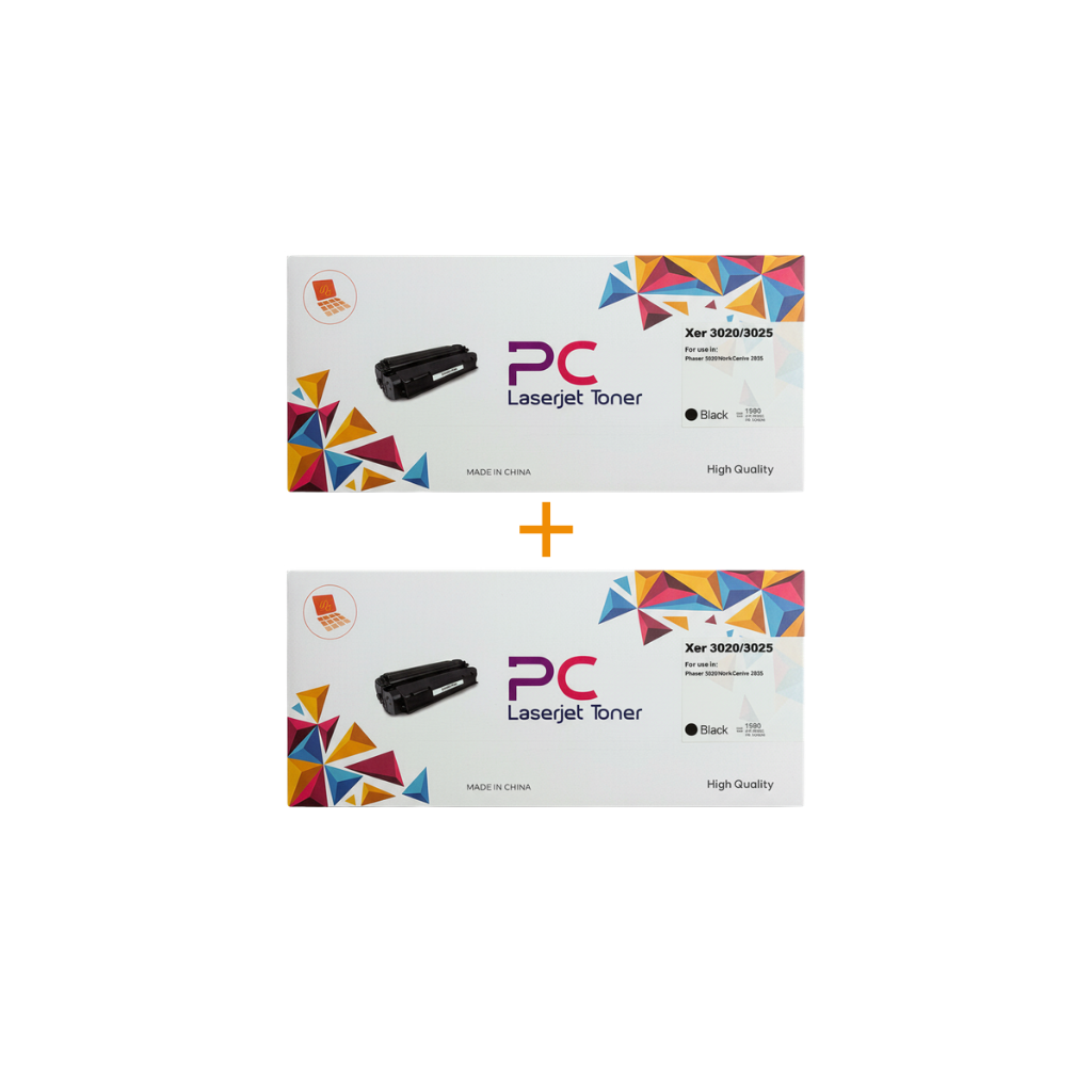 PC TONER Xer 3020/3025 BLACK HP LASERJET حبر ليزر + حبر اضافي مجاناً
