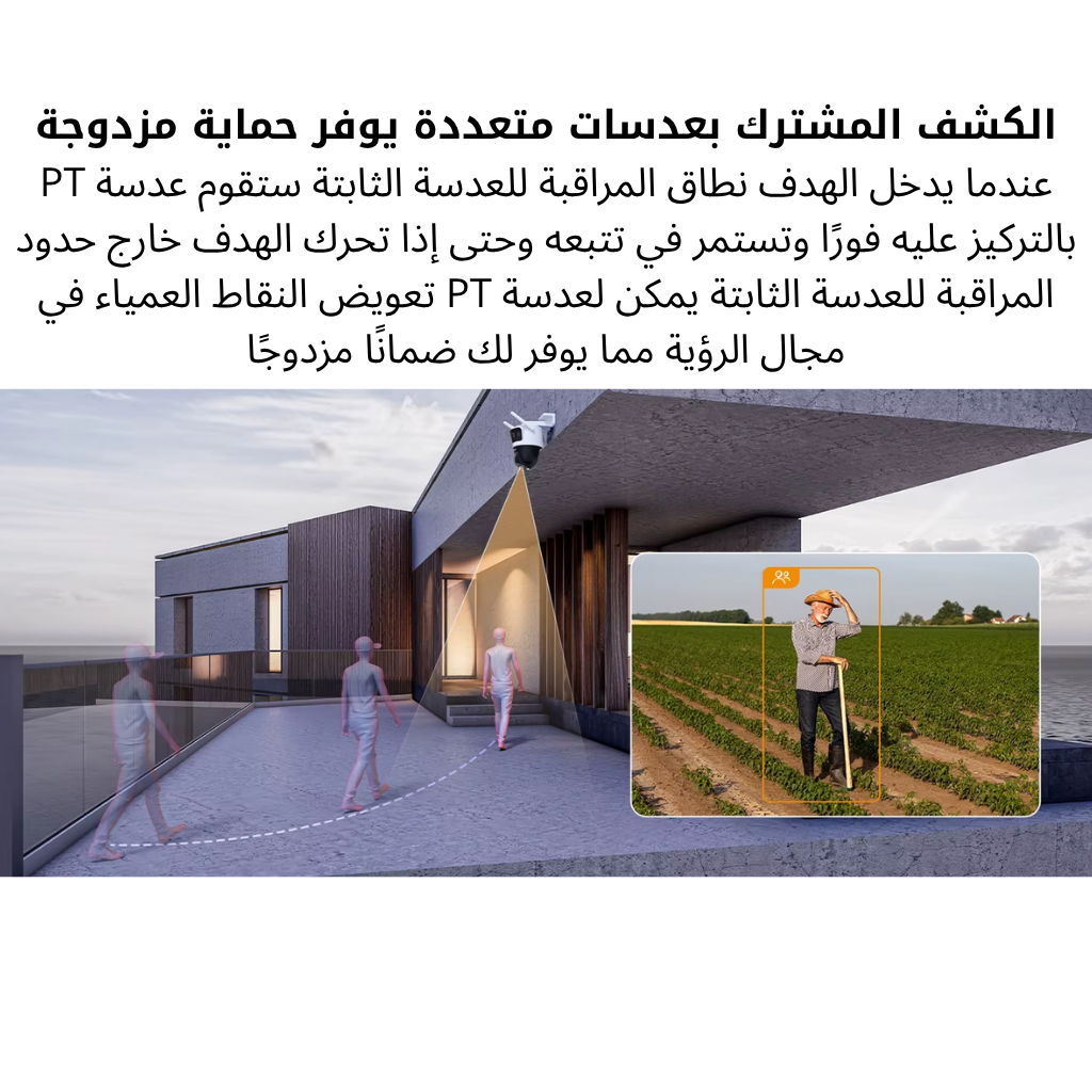 Imou كاميرا مراقبة عدستين خارجية WiFi بدقة 6MP وخاصية تحريك360درجة