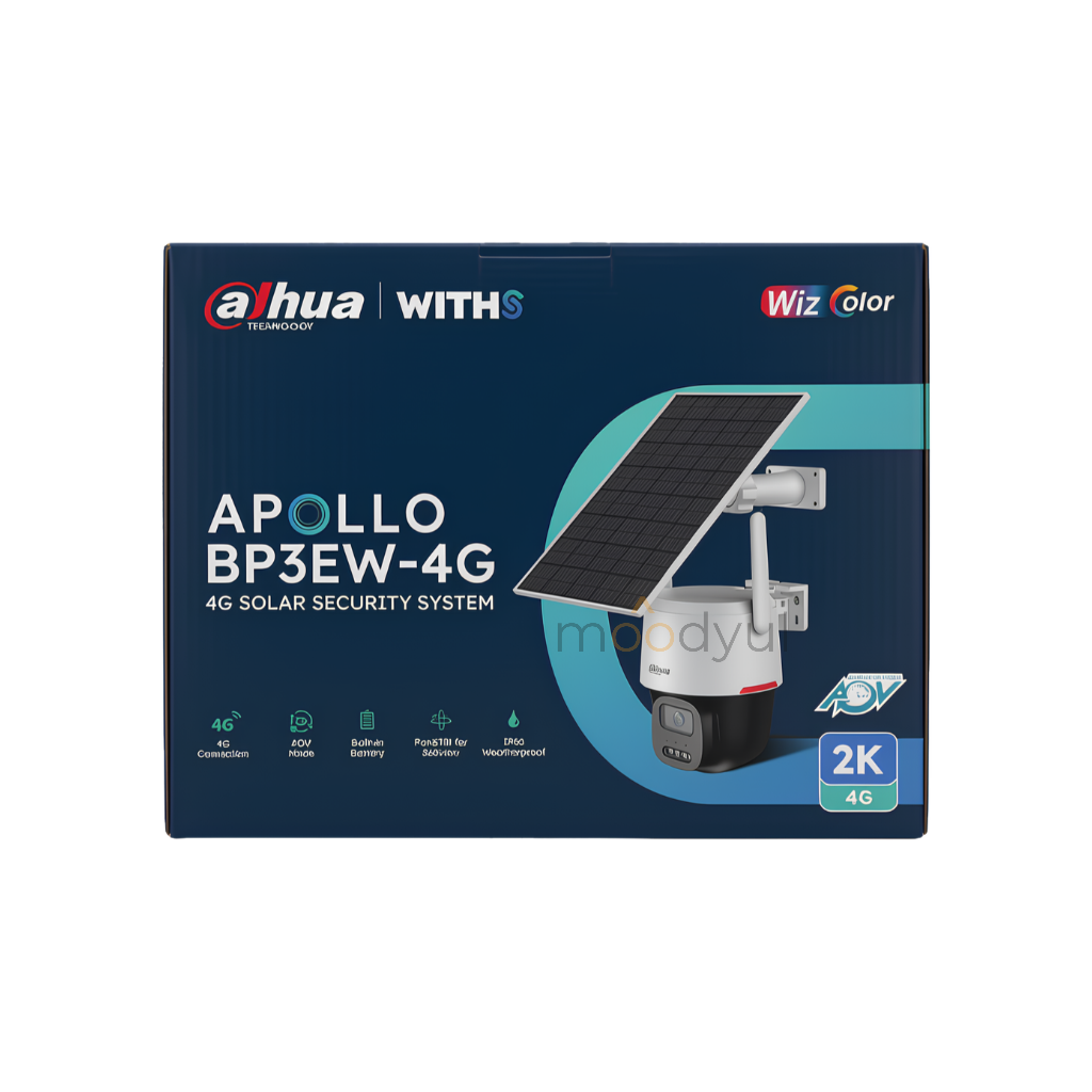 كاميرا مراقبة داهوا 4G لاسلكية بالطاقة الشمسية مع رؤية ليلية ملونة - Dahua Apollo BP3EW-4G