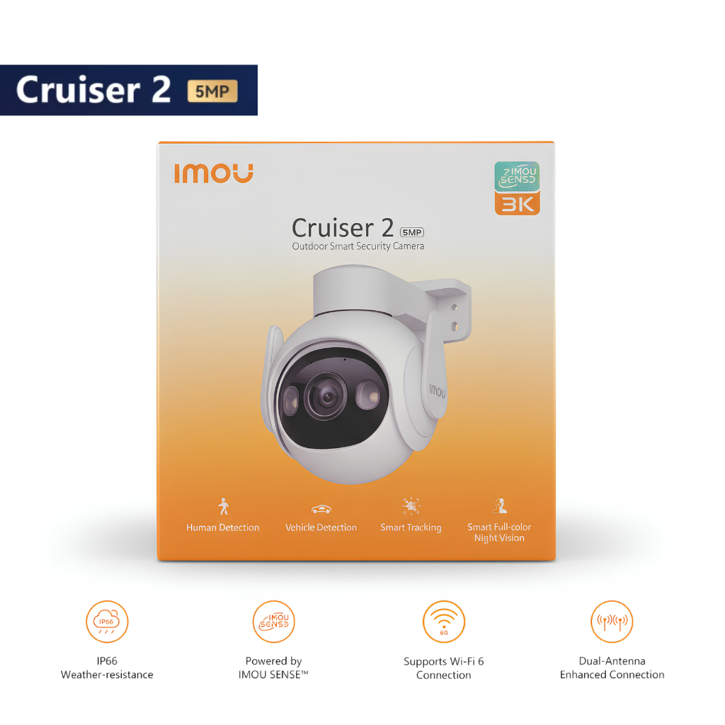 Cruiser2 كاميرا مراقبة خارجية WiFi بدقة 5MP وخاصية تحريك360درجة