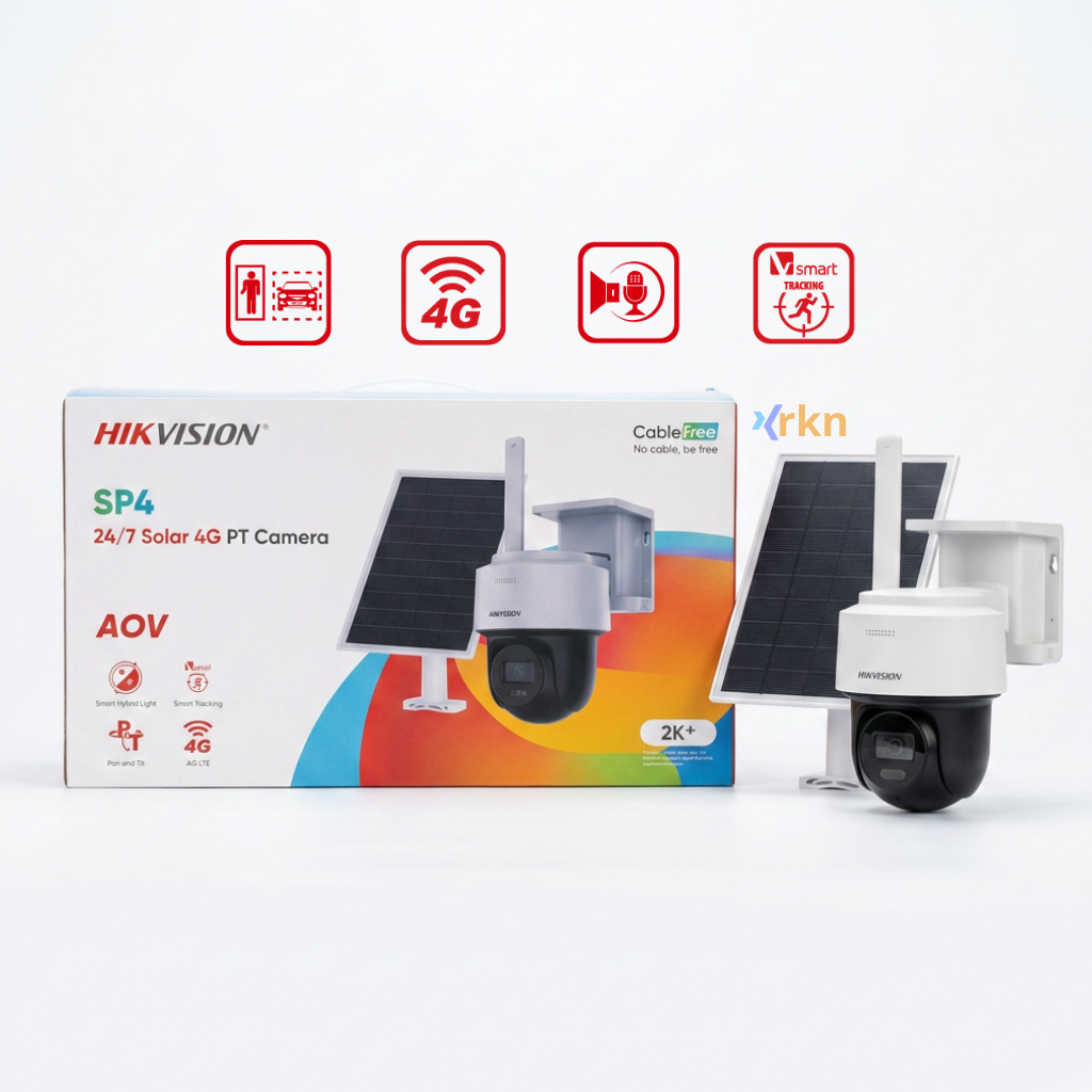 HIKVISION كاميرا مراقبة خارجية تعمل بالطاقة الشمسية بدقة 4mp ميجا بكسل