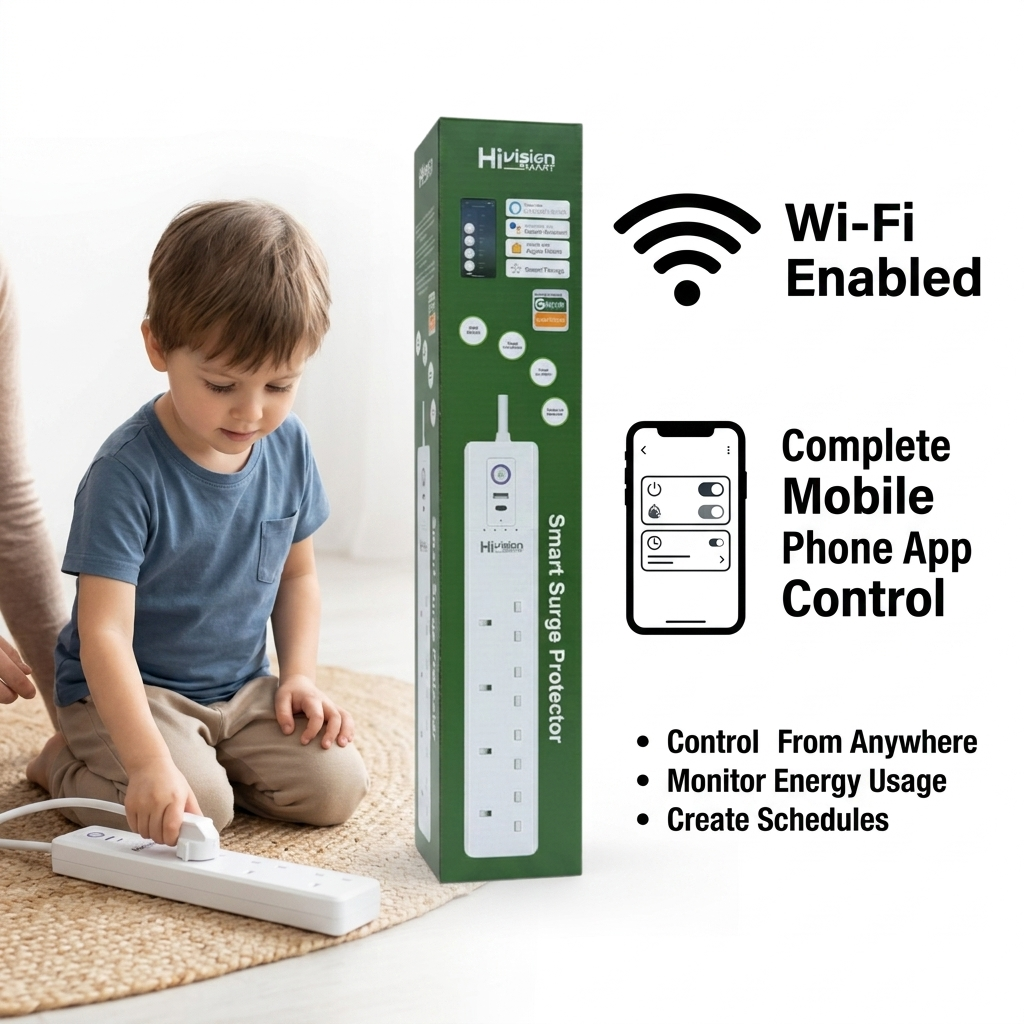 hivision Smart wifi توصيلة كهرباء ذكية تحكم واي فاي مزودة بحماية من زيادة التيار