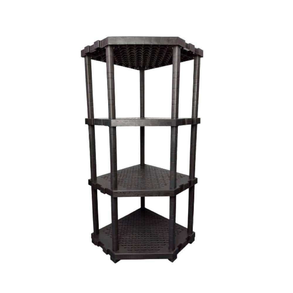 رفوف الزواية بلاستيك مقوّى 4 طبقات لتنظيم المساحات الضيقة بذكاء وأمان