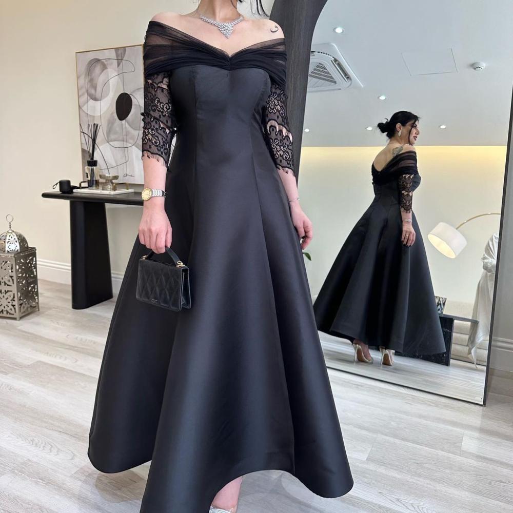 فستان سميه الأسود فستان سهره انيق