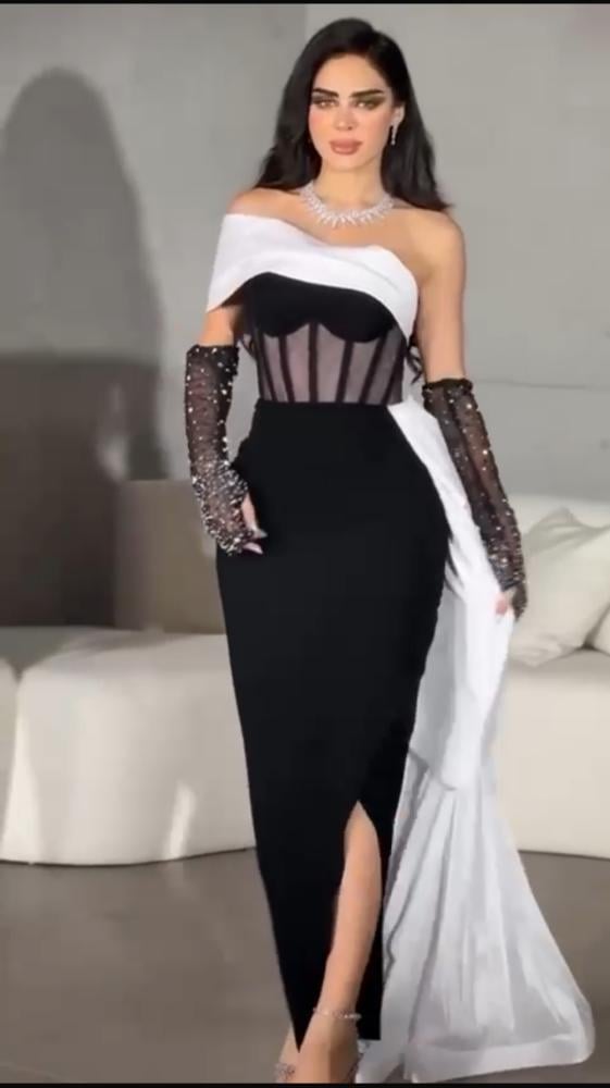 فستان سهره اسود مميز