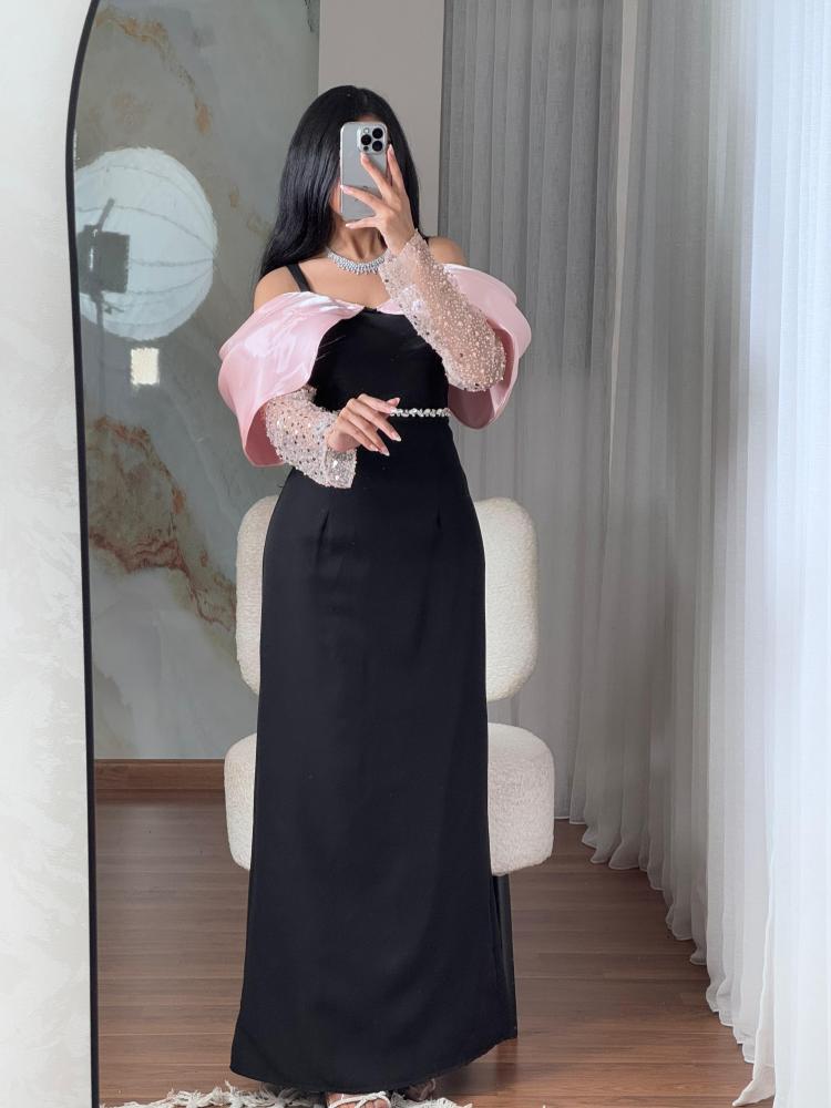 فستان سهره ناعم باكمام مميزه