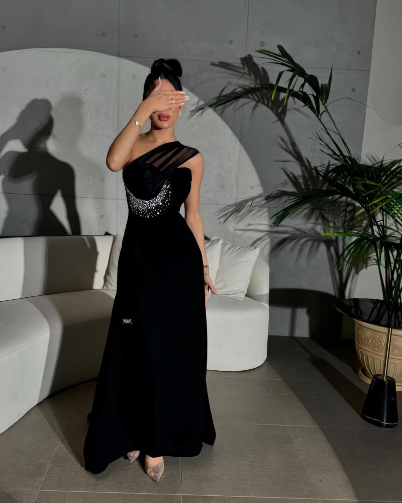 فستان سهره اسود ناعم